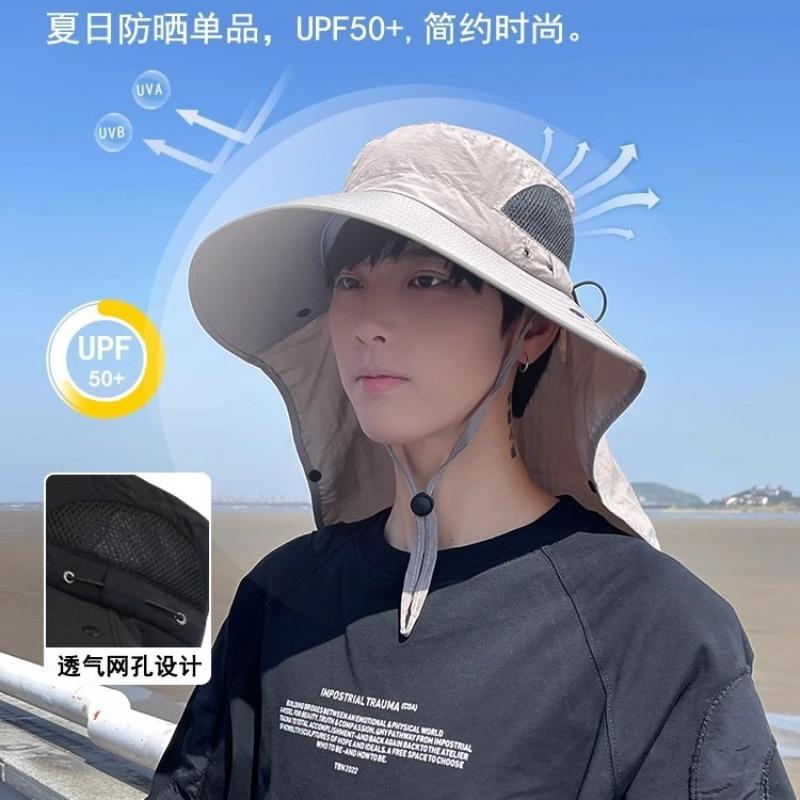 Summer Sun Hat Men's Big Head Circumference Sun Protection Hat UV Protection Sun Hat Big Brim Climbing Bucket Hat Men's