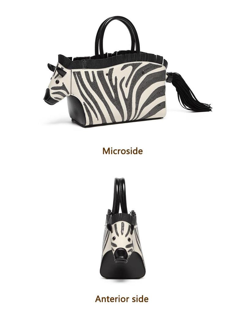 Женская сумка через плечо с пайетками зебры - Новый стиль, Нишевый дизайн, Контрастный цвет, Высококачественная текстура, Личностная сумка-мессенджер