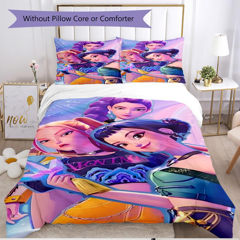 3pcs Duvet Cover Set (1*Duvet Cover + 2*Pillowcase, Without Core), K Print Soft All‑Season Bedding Set, Home Bedroom Decor Gift