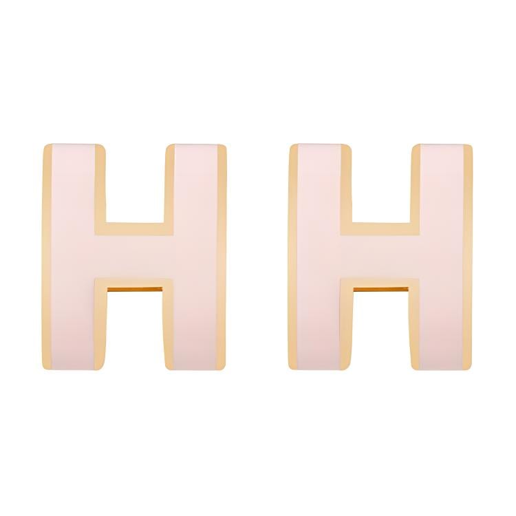 Hermes Серьги-пусеты POP H с позолотой для женщин H608002F-85