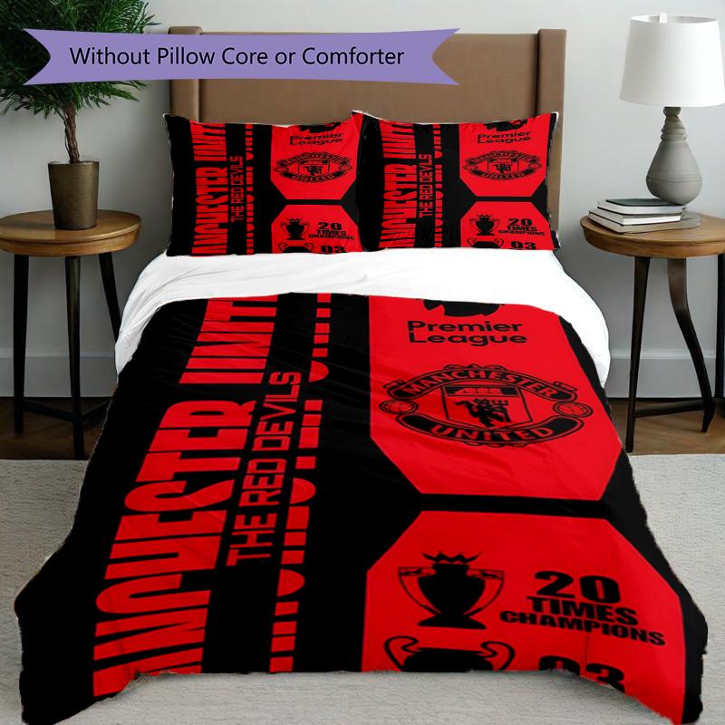 3pcs Duvet Cover Set (1*Duvet Cover + 2*Pillowcase, Without Core),Football team.C Print Bedding Set, Bedroom Decor, All‑Season, Birthday Gift