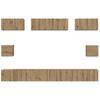 Wall Mounted TV Cabinet Set 8 pcs Artisan Oak Wood Based Material