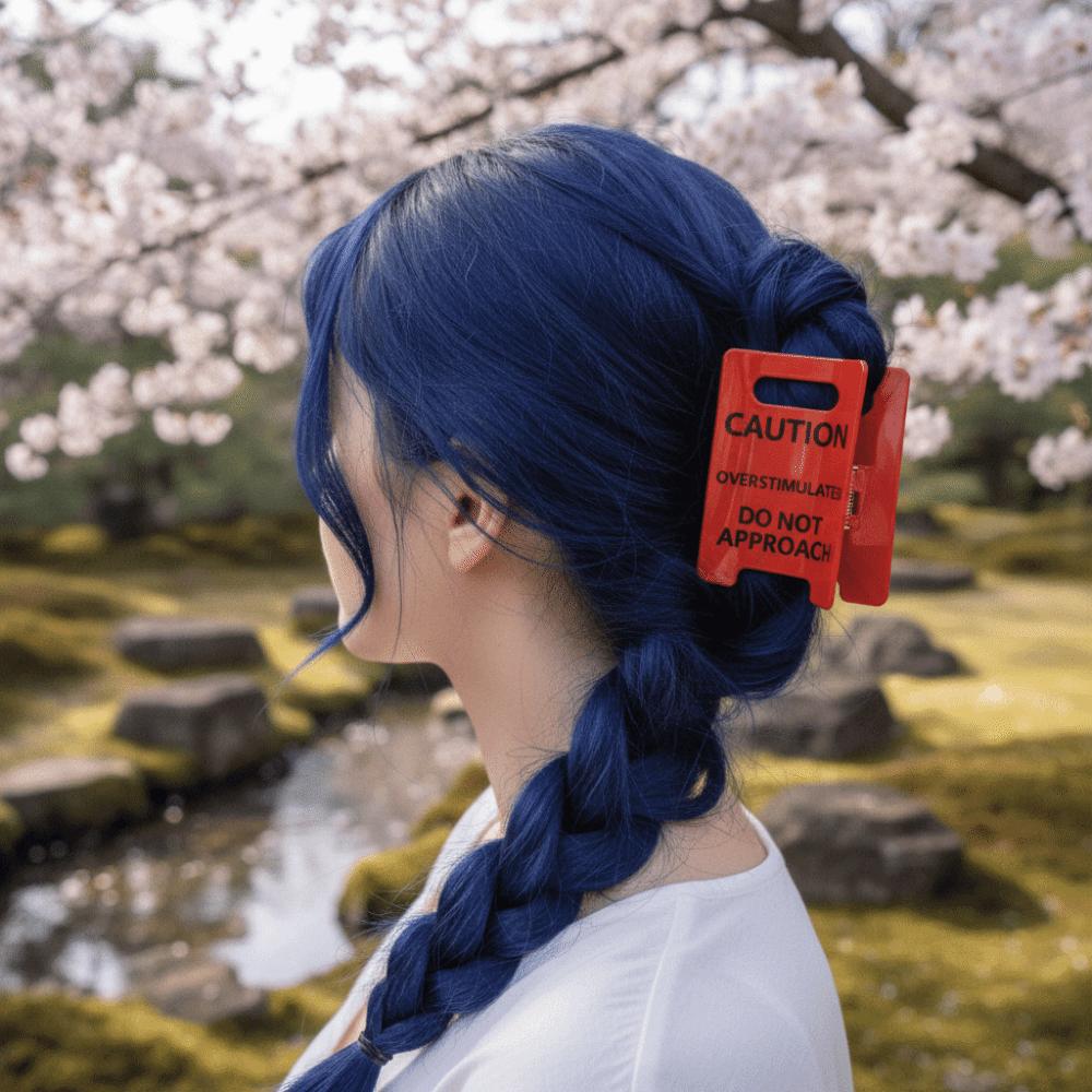 Novelty Caution Sign Hair Claw Clip Warning Message Warning Sign Hairpins Daily