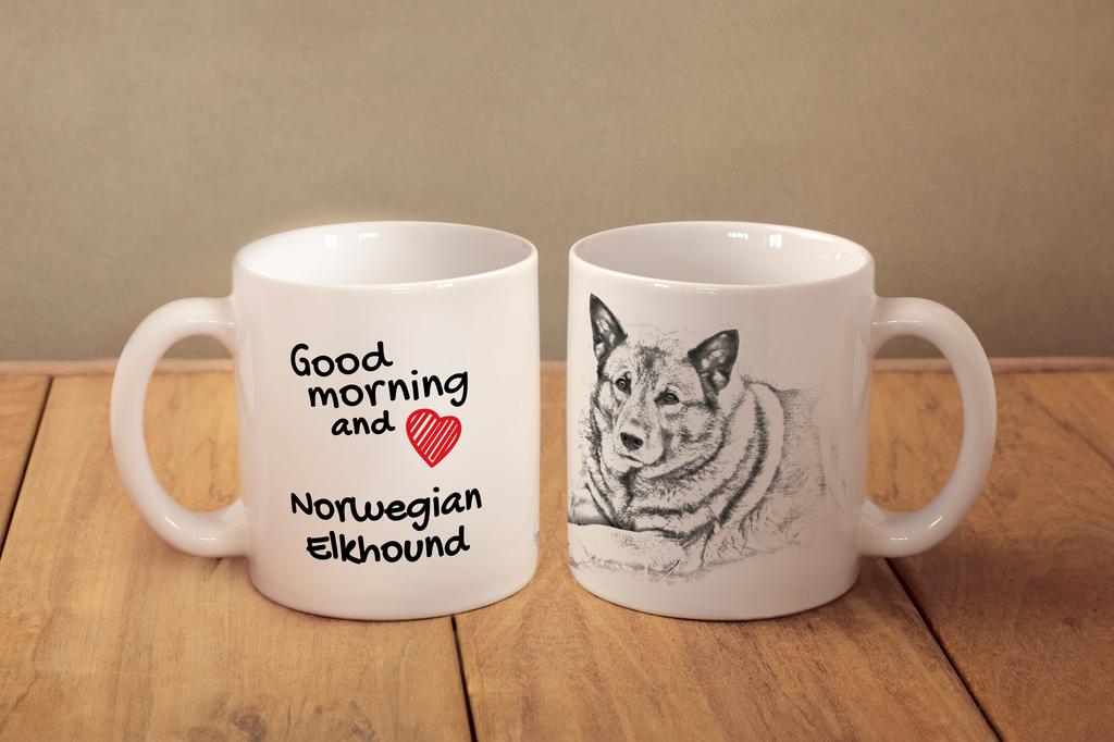 Norwegian Elkhound, Norsk elghund - cup with a dog, personalized cup with a print, a classic gift for everyone from the Art-Dog brand