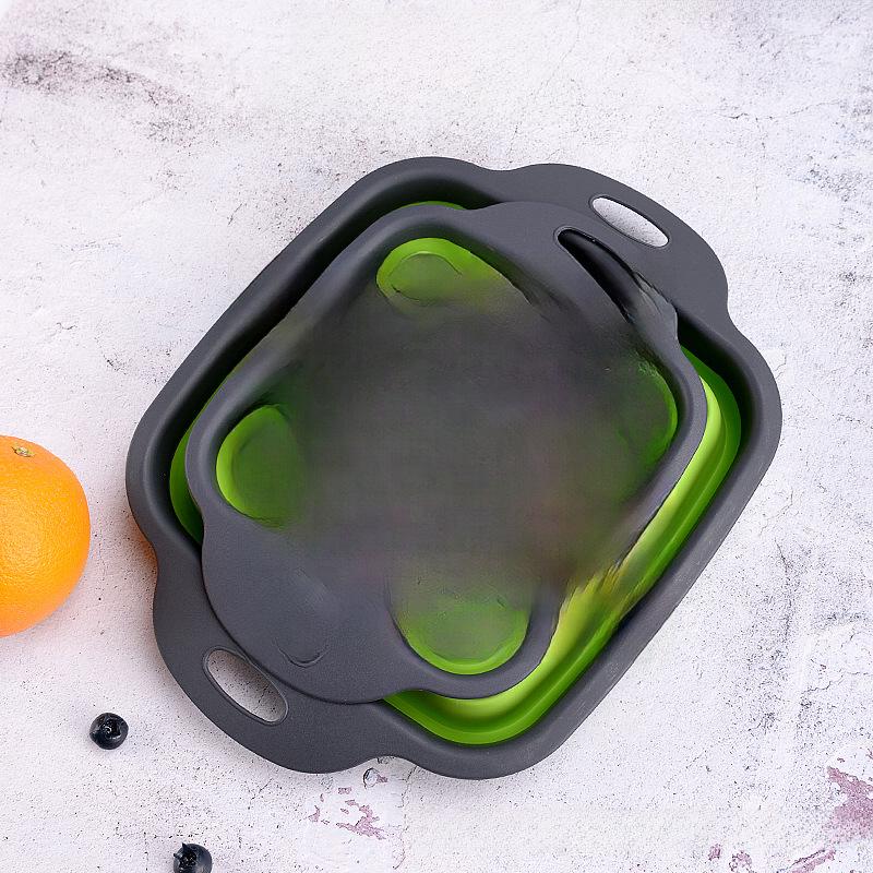 Multifunctional Foldable Retractable Drain Basket Set for Vegetables and Fruits