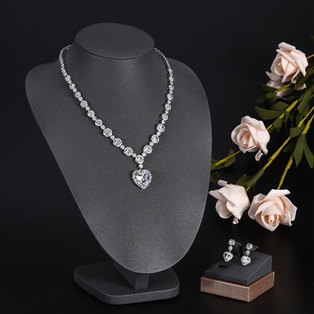 Ювелирные изделия в европейском и американском стиле, ожерелье с каплями воды из циркона, женственное свадебное платье, высококачественные свадебные украшения, комплект сережек-гвоздиков