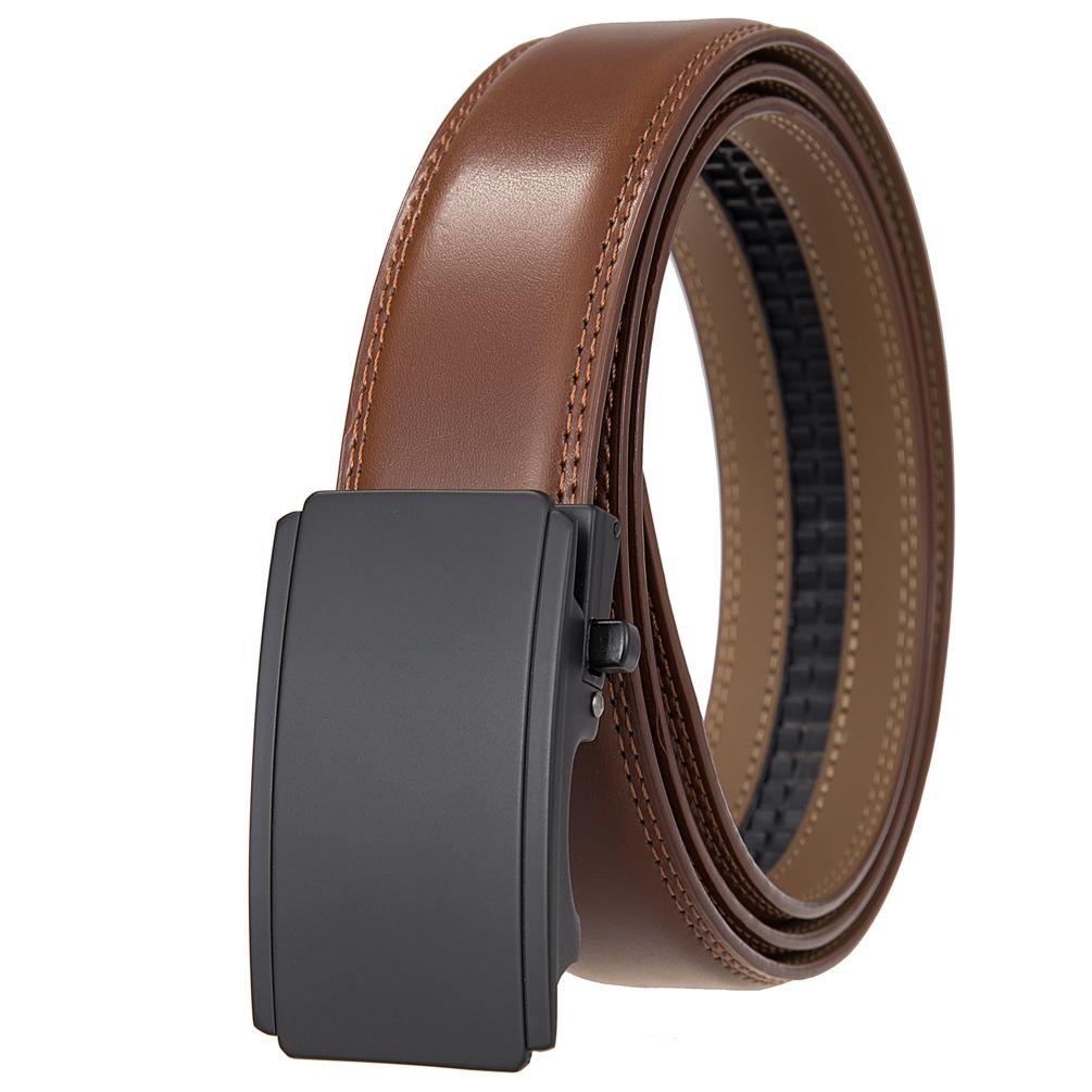 Повседневный деловой ремень, ремень для мужчин, двухслойный ремень, ремень с автоматической пряжкой Ly36-25565-1