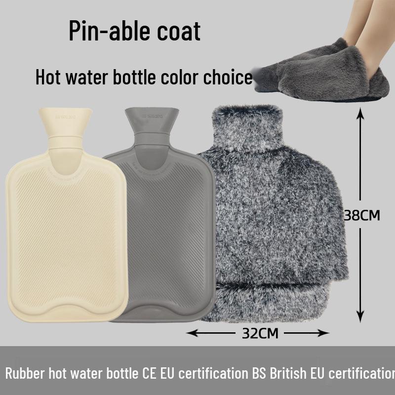Explosion-Proof Hot Water Bottle: Rubber Design for Stomach and Feet, Long-Lasting Warmth
