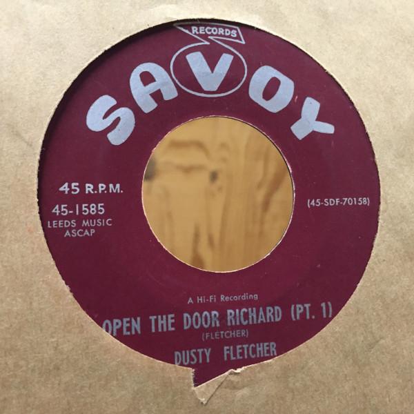 7-дюймовая пластинка DUSTY FLETCHER - Open The Door Richard 451585 Savoy Records 1960 США Джаз Б/У