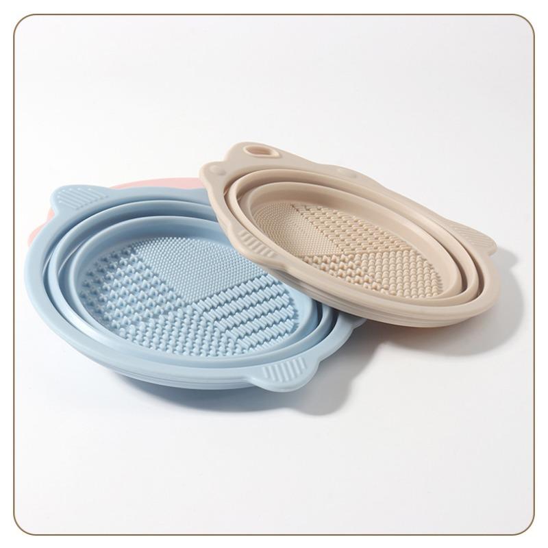 Foldable Silicone Makeup Brush Cleaning Bowl For Beauty Tools