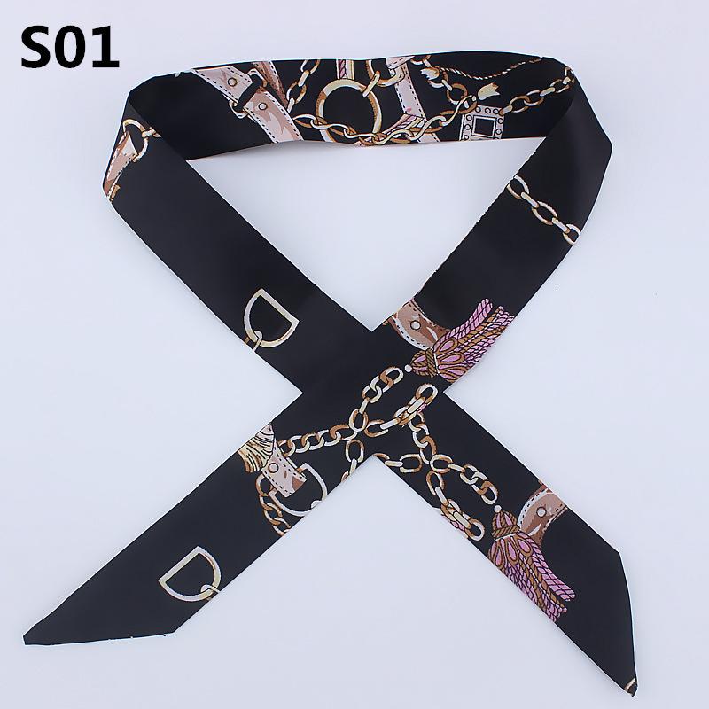 Tie up bag handle silk scarf narrow version handbag small ribbon bag accessories women's scarf decorative headband headscarf