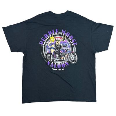 Футболка Purple Moose Saloon США Графический принт Винтажная Черная Мужская