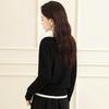 [Sweater] Autumn/Winter Color Matching Versatile Hoodie Design Sensation Fake Two piece Bottom Top for Women