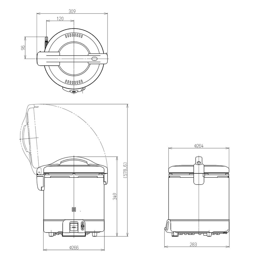 Газовая рисоварка Rinnai 1 Sho Brown для пропана "Kogamaru" RR-100FS(база данных) РР-100ФС(база данных)/ЛП