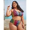 New Leopard Print Swimwear Women's Split Leopard Print Large Size Fat MM Bikini Swimwear