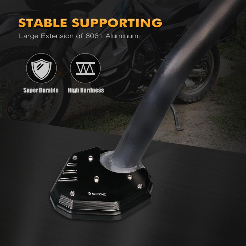 Motorcycle Kickstand Side Stand Foot Plate Pad For Kawasaki KLR650 KLR 650 2008-2022 2021 2020 2019 2018 2017 2016 2015 2014