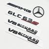 AABGV1 3D ABS Black GLC63S Logo Letters V8 BITURBO 4MATIC Badge Car Rear Star Sticker Trunk AMG Emblem For Mercedes Benz GLC AMG X253