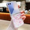 Розовый Черный Чехол для Телефона с Узором Бантов Для Samsung Galaxy Z Flip 7 FE 6 5 4 3 5G Складной Жесткий ПК Прозрачный Чехол Для Samsung Z Flip7