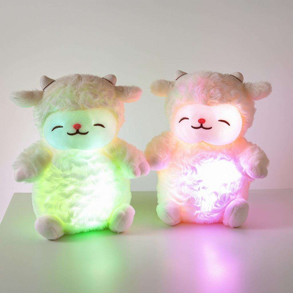 Colorful Led Luminous Sheep Plush Toy With Soft Pp Cotton For Children And Gift Giving