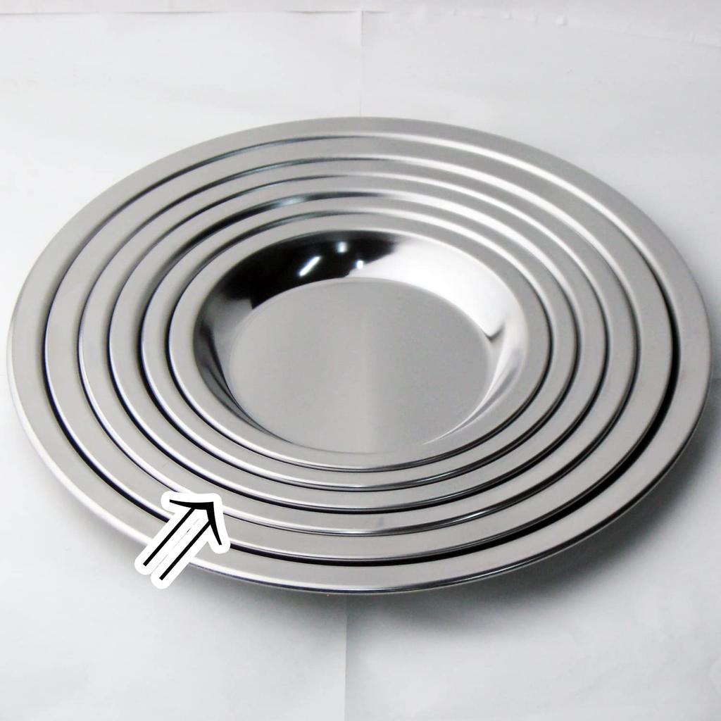 Nagao Round Stainless Steel Tray for Food Dishwasher Made in Japan Tsubame-Sanjo Preparation, 18.4cm, Safe,