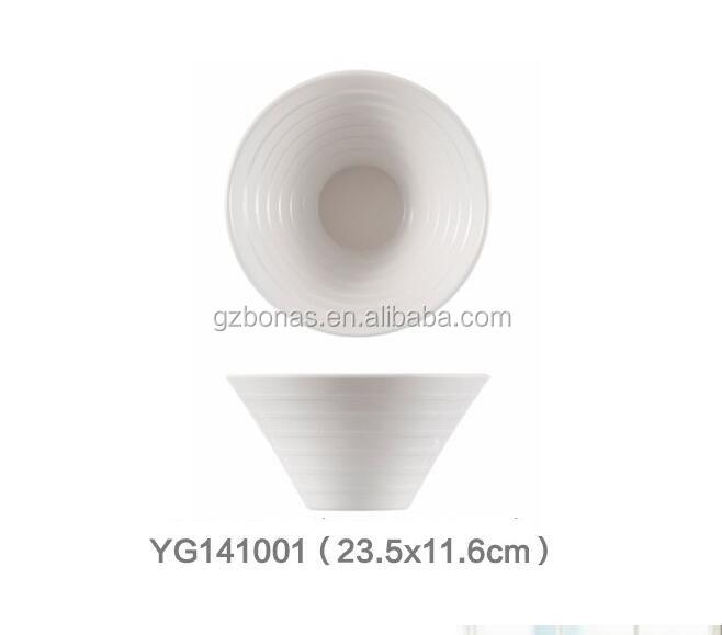 A8 White Melamine Ramekin Soup Deep Food Dishes Sets Resin Plastic Noodle Bowl