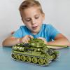 Новый конструктор «Военные танки Второй мировой войны: основной боевой бронеавтомобиль Т-34-99, фигурки солдатиков, развивающая игрушка, подарок».