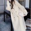 Plus Size Elegant Woolen Coat Women's Autumn Winter Knee-Length Overcoat Korean Style Hepburn Medium Length Outerwear for Women