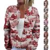 Women's Fashion Printed Long Sleeve Knitted Cardigan Button Down Jacket
