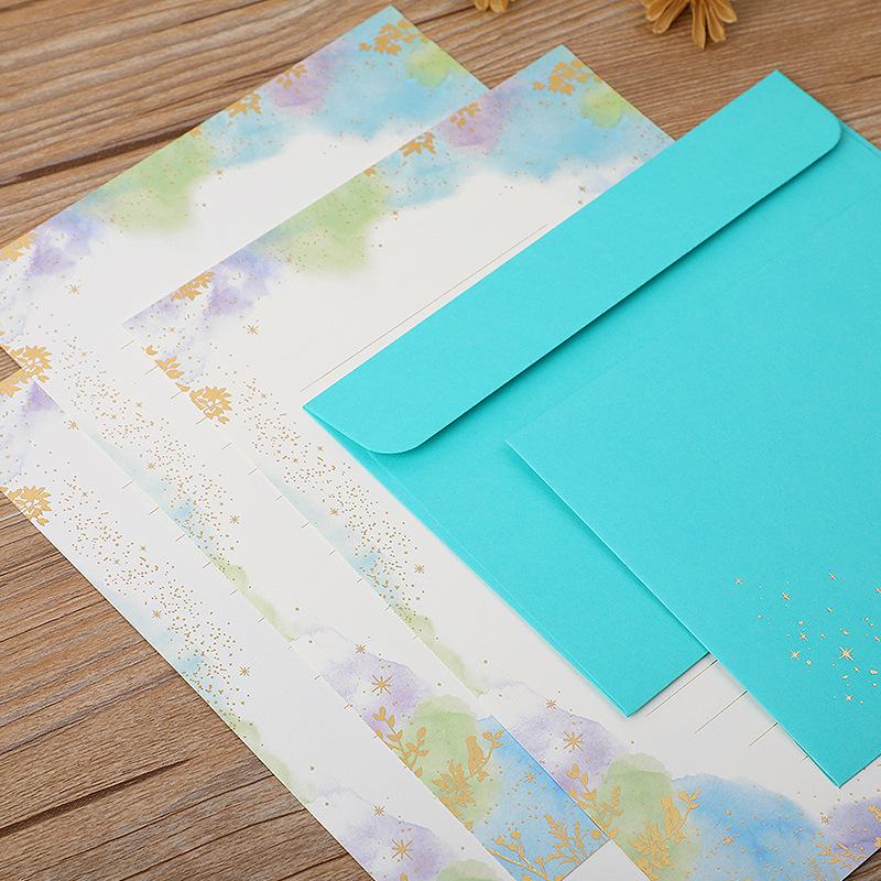 Креативная писчая бумага формата А5 в китайском стиле и конверты в западном стиле с тиснением фольгой - Изысканный и красочный набор