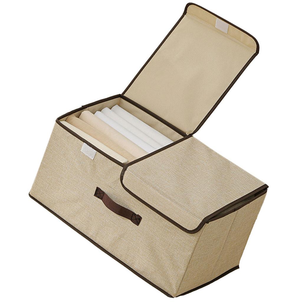 Складной тканевый ящик для хранения с дышащим нетканым дизайном, большая вместимость, многосекционный органайзер для организации одежды дома