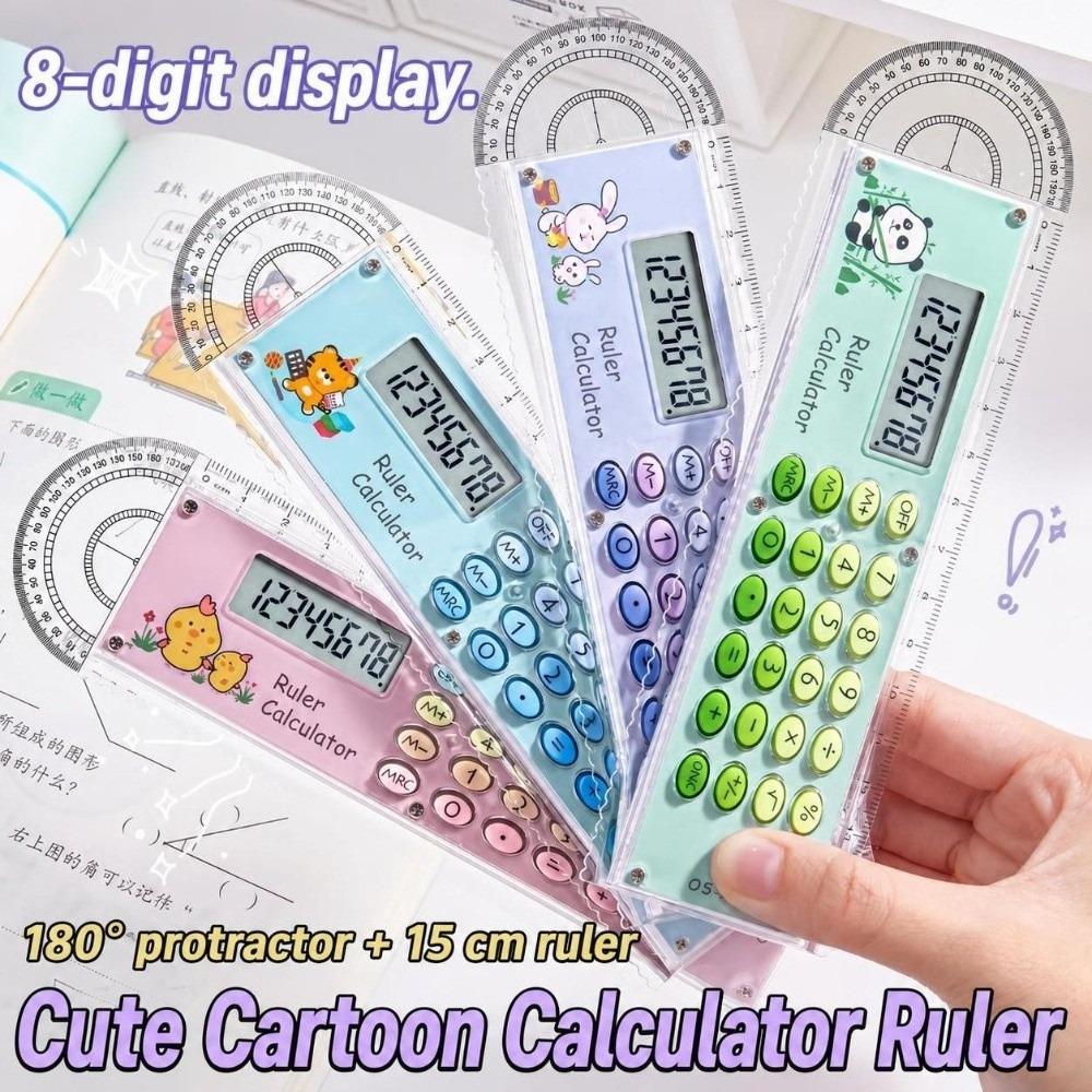 15cm Ruler Calculator Gradient Color Straight Ruler Portable Drawing Ruler School Office
