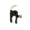 Black White Cat Brooches Enamel Scarf Adjuster Fashion Clothing Fixing Pins  For Men Women