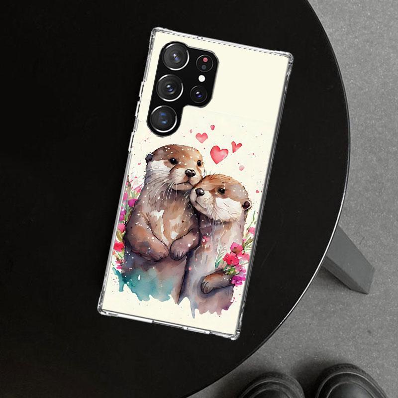 Животное Выдра Милый Мультяшный Чехол для Телефона для Samsung Galaxy S26 S25 Edge S24 S23 Ultra S22 Plus S21 FE S20 + Арт Индивидуальный Fu
