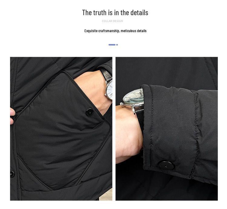 Мужская легкая клетчатая пуховая куртка в корейском стиле с отложным воротником