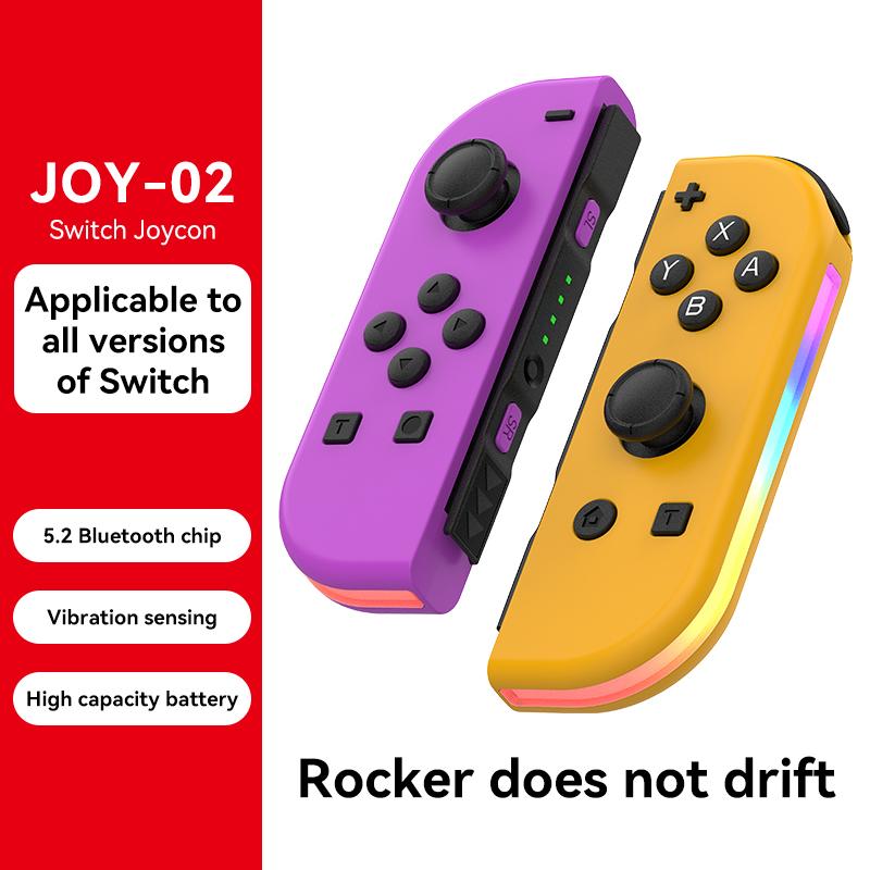 Контроллер Joy BT 5,2 RGB со светодиодным переключателем L/R, джойстик для Switch/Lite/Oled геймпадов JoyCon, джойстик с двойной вибрацией