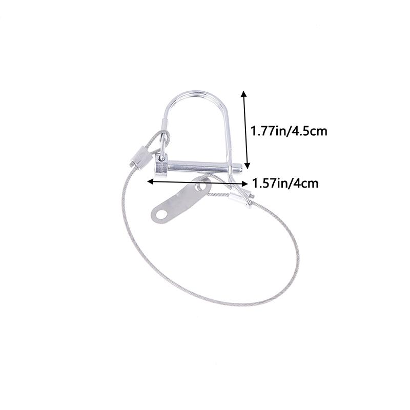 1Pc Stainless Steel Round Arch Wire Shaft Lock Pin With Anti-Lost Rope Coupler Pins Retainer For Farm Trailer Wagon Lawn Garden