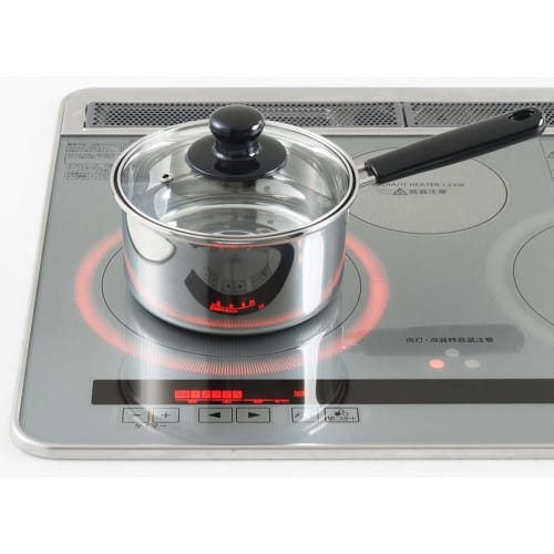 Ковш Yoshikawa CookLook II, 16 см, 1,8 л, нержавеющая сталь со стеклянной крышкой, подходит для индукционных и газовых плит, сделано в Японии, Цубаме-Сандзё, SJ2181