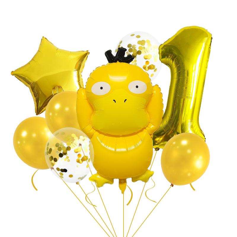 Pokémon Duck Digital Balloon Set Baby Party Decoration 32 Inch Digital Cute Scene Arrangement