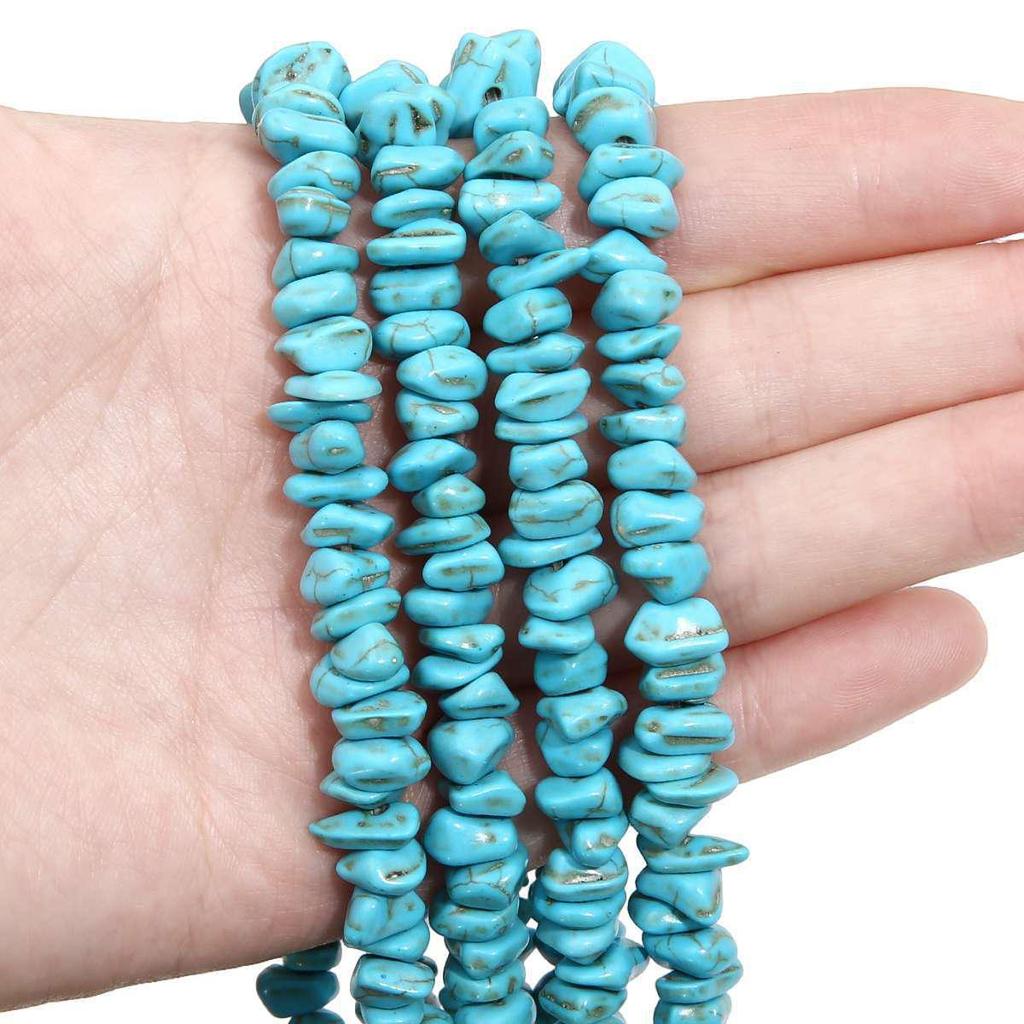 Synthetic Blue Turquoise DIY Jewelry Twisted and Special-Shaped Beads with Abacus and Animal Spacer Styles