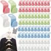 50pcs Mini Clothes Hangers Wardrobe Connector Hooks Space Saving Hanger Extenders Clips for Closet Organizer Connector Hangers