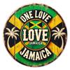 Vintage Jamaica Love Metal Sign  Rustic Green  Yellow One Love with Palm Trees Home Garden Wall Decor Jamaican Gift
