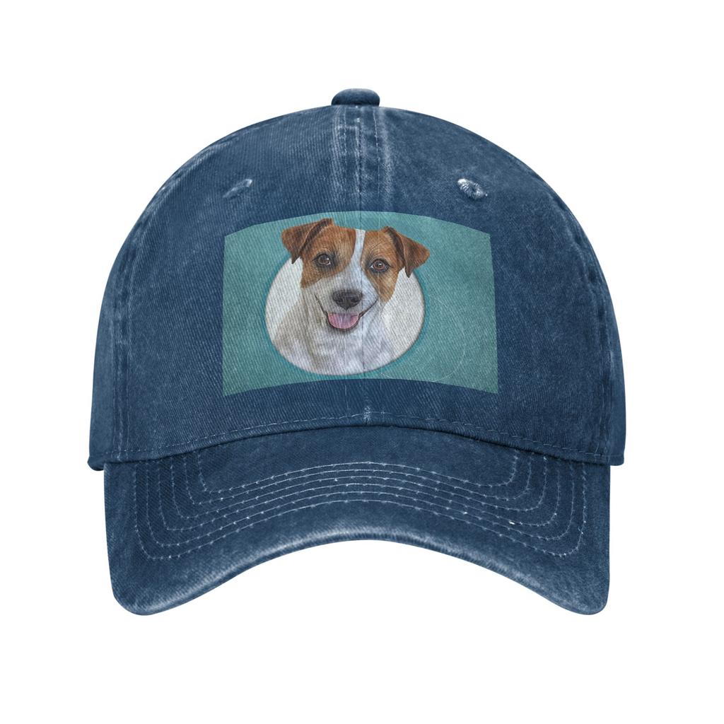 Dog Jack Russell Terrier Drawing, illustration funny dog Denim Cap Casual Baseball Caps Adjustable Hat Unisex Baseball Hats