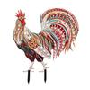 Металлический колышек для сада в виде петуха, устойчивый к погодным условиям, прочный, для наружного использования, патио, двора, газона, реалистичный, железный колышек для петуха, украшение