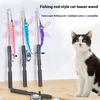 1Set Telescopic Cat Toy Fish Type Telescopic Feathers Funny Cat Stick Toys Pet Toy For Kitten Rods Simulation Fishing Rod