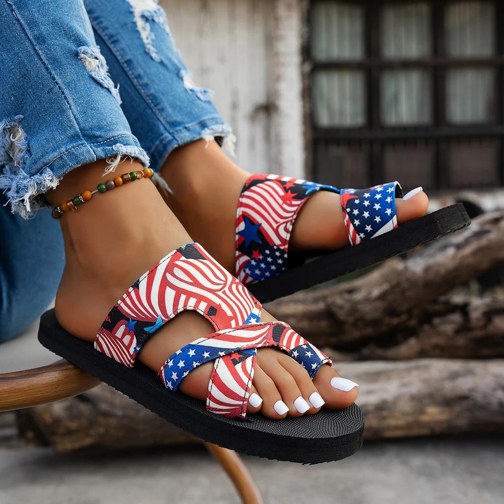 Модные женские тапочки, сандалии-слайды, разноцветные сандалии на платформе, модная обувь с открытым носком, этнический стиль, легкие тапочки, летние шлепанцы для женщин