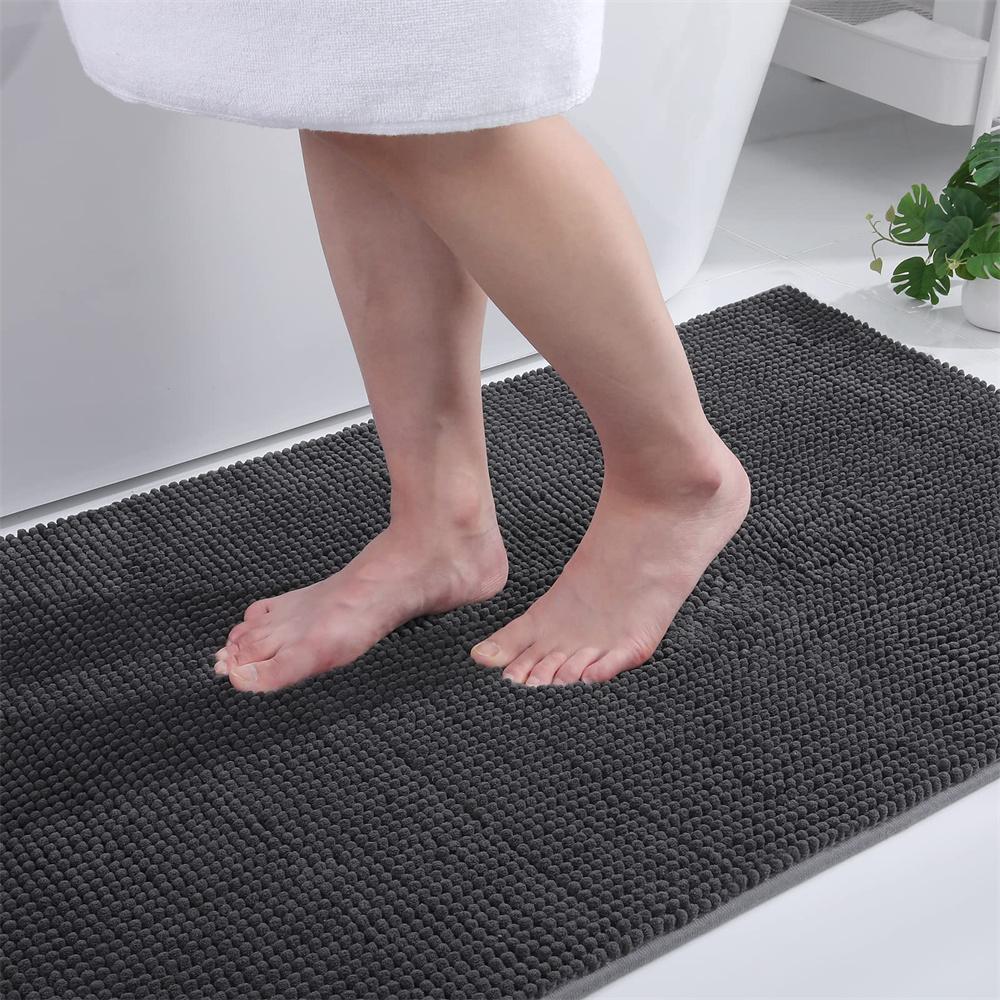 Olanly Super Absorbent Bathroom Rug Luxury Chenille Bath Mat Plush Non-slip Shower Mat Bathroom Carpet Welcome Deal Floor Mats
