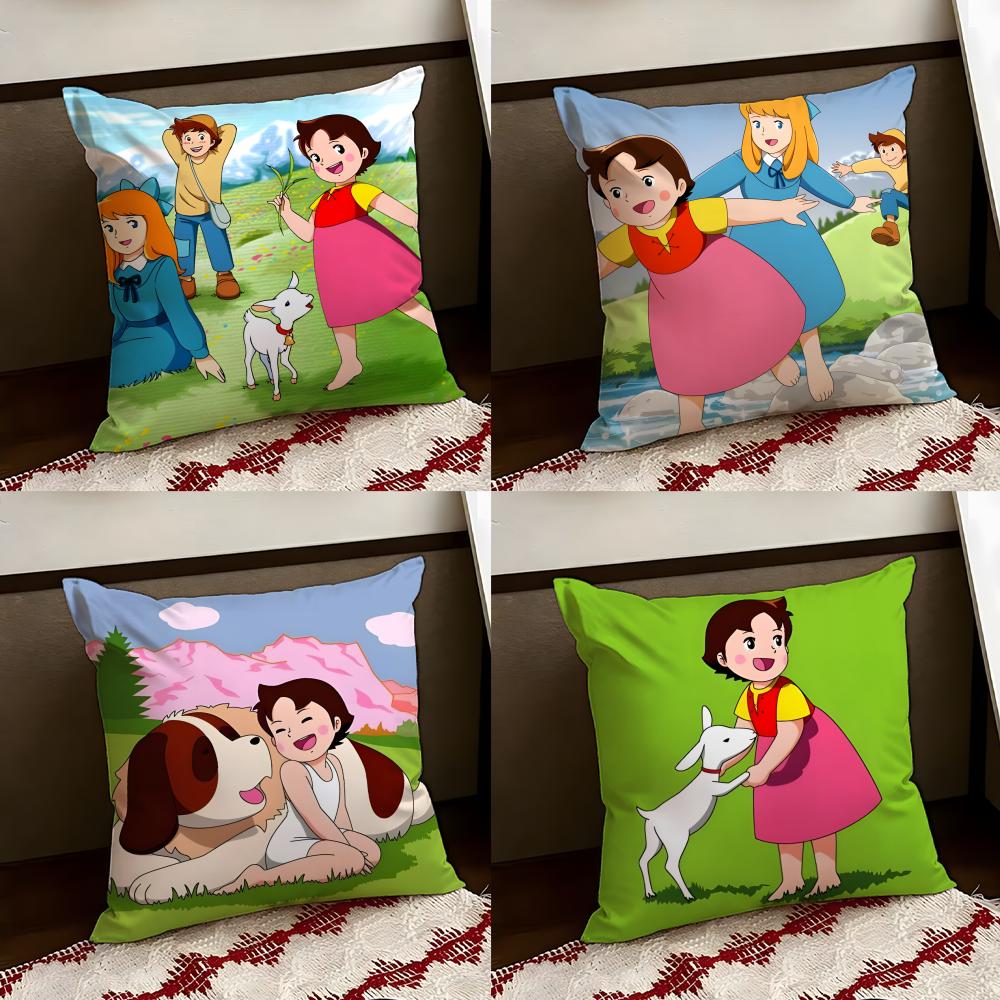 Cute HHeidi Girl of the AAlps Cushion Cover Reversible Soft Durable Pillow Cover Home Car MultiScene Use for Daily Comfort