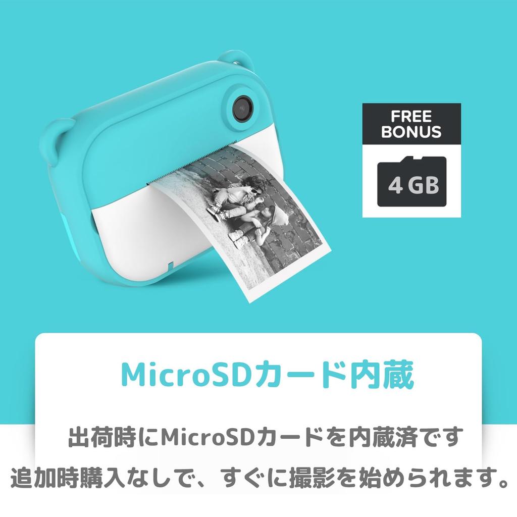 MyFirst Camera Insta 2 [Без чернил, Моментальная печать] 12 МП Двойной объектив Таймер, 10-секундная печать, Сверхлегкий, Синий