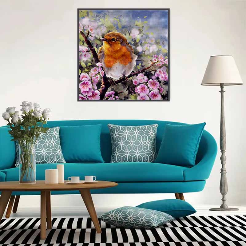 New Arrival 5D DIY Full Circle Diamond Painting "Bird on a Branch" Embroidery Cross Stitch Home Decor Gift