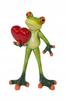 Funny Decorative Frog Figurine with Red Valentine' Day Heart